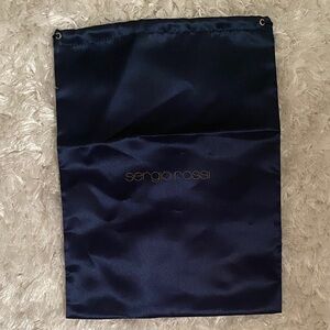 Sergio Rossi Midnight Blue Satin Bag 13*10”